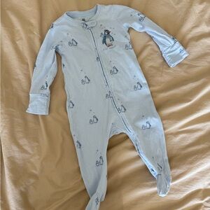 GAP Light Blue Penguin Footed One-Piece